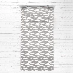 Bacati - Clouds In The City White Gray 3 Pc Toddler Bedding Sheet Set -Baby Products GUEST 66b5cf34 bd91 4c81 b25e 7cd0a383d45f