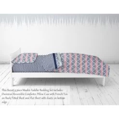 Bacati - Emma Coral/Mint/Navy Triangles Muslin 4 Pc Toddler Bedding Set 13 Bacati - Emma Coral/Mint/Navy Triangles Muslin 4 Pc Toddler Bedding Set -Baby Products GUEST 695798fb 6726 47c5 aa03 cba51ccd5bea