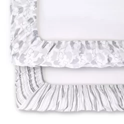 The Peanutshell Dino And Elephant Stripes Fitted Crib Sheets For Boys Or Girls, 6-Pack Set | Blue, Grey -Baby Products GUEST 6972a7da d606 4408 9279 d940670fb472