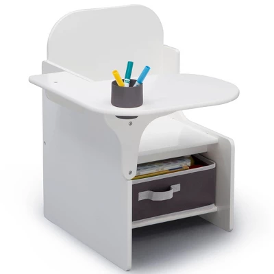 Delta Children MySize Chair Desk With Storage Bin - White 6 Delta Children MySize Chair Desk With Storage Bin - White - Image 4
