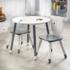 Talori Kids' Table And Chair Set With Bookshelf Gray/White - Buylateral