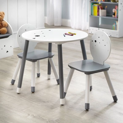Talori Kids' Table And Chair Set With Bookshelf Gray/White - Buylateral 3 Talori Kids' Table And Chair Set With Bookshelf Gray/White - Buylateral