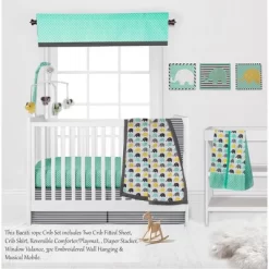 Bacati - Elephants Mint/Yellow/Gray 10 Pc Crib Bedding Set With 2 Crib Fitted Sheets -Baby Products GUEST 6e69338c 9904 4e0f 9009 4315495815ac