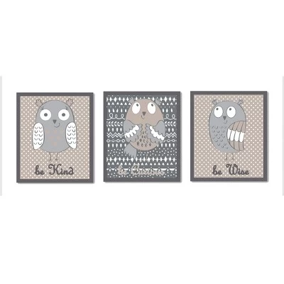 Bacati - Owls In The Woods Beige/Gray 10 Pc Crib Bedding Set With Long Rail Guard Cover 6 Bacati - Owls In The Woods Beige/Gray 10 Pc Crib Bedding Set With Long Rail Guard Cover - Image 4