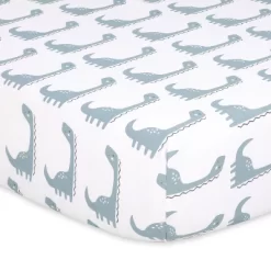 The Peanutshell Dino And Elephant Stripes Fitted Crib Sheets For Boys Or Girls, 6-Pack Set | Blue, Grey -Baby Products GUEST 76b00460 c9da 45ce a78f be727f23261d