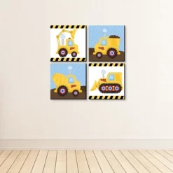 Big Dot Of Happiness Construction Truck - Kids Room, Nursery Decor And Home Decor - 11 X 11 Inches Nursery Wall Art - Set Of 4 Prints For Baby's Room -Baby Products GUEST 7857a293 da7b 436f bdf7 d8e29b201605
