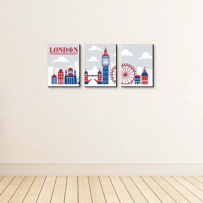 Big Dot Of Happiness Cheerio, London - British UK Skyline Wall Art, Nursery Decor And Kids Room Decorations Ideas - 7.5 X 10 Inches - Set Of 3 Prints 4 Big Dot Of Happiness Cheerio, London - British UK Skyline Wall Art, Nursery Decor And Kids Room Decorations Ideas - 7.5 X 10 Inches - Set Of 3 Prints - Image 2