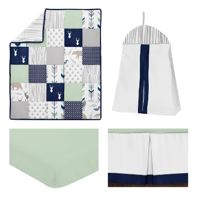 Sweet Jojo Designs Crib Bedding Set - Navy And Mint Woodsy - 4pc 3 Sweet Jojo Designs Crib Bedding Set - Navy And Mint Woodsy - 4pc