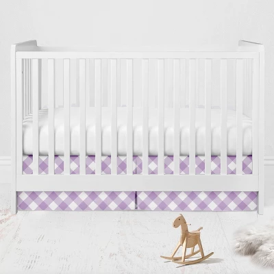 Bacati - Watercolor Floral Purple Gray 6 Pc Crib Bedding Set With Long Rail Guard Cover 8 Bacati - Watercolor Floral Purple Gray 6 Pc Crib Bedding Set With Long Rail Guard Cover - Image 6