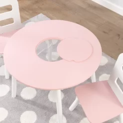 Round Storage Table And Chair Set White/Pink - KidKraft -Baby Products GUEST 7e4f9579 3256 4a09 80a3 f3c90da64893