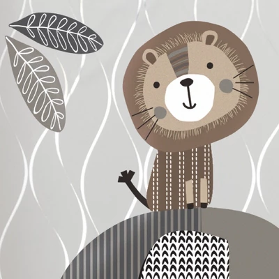 Lambs & Ivy Urban Jungle 4-Piece Crib Bedding Set - Gray, Brown, White, Jungle 8 Lambs & Ivy Urban Jungle 4-Piece Crib Bedding Set - Gray, Brown, White, Jungle - Image 6