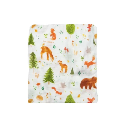 Loulou Lollipop Muslin Fitted Crib Sheet - Forest Friends 3 Loulou Lollipop Muslin Fitted Crib Sheet - Forest Friends