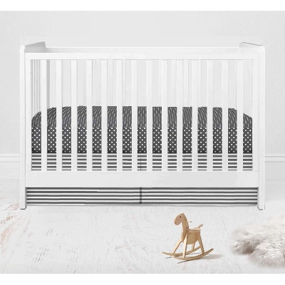 Bacati - Elephants White/Gray 10 Pc Crib Bedding Set With Long Rail Guard Cover 9 Bacati - Elephants White/Gray 10 Pc Crib Bedding Set With Long Rail Guard Cover - Image 7