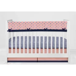 Bacati - Olivia Coral Navy 10 Pc Crib Bedding Set With Long Rail Guard Cover -Baby Products GUEST 8964736b 7d80 44fc ac2a fe555872455d 1