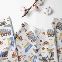 Bacati - Construction Yellow Orange Blue Gray 4 Pc Toddler Bedding Set -Baby Products GUEST 897c19fe 5887 42cd bf0c 98883639421d