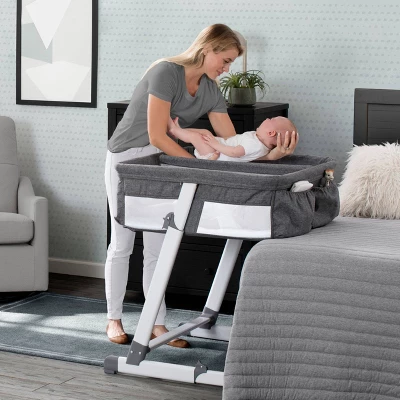 Delta Children Simmons Kids' By The Bed City Sleeper Bassinet For Twins - Gray 4 Delta Children Simmons Kids' By The Bed City Sleeper Bassinet For Twins - Gray - Image 2