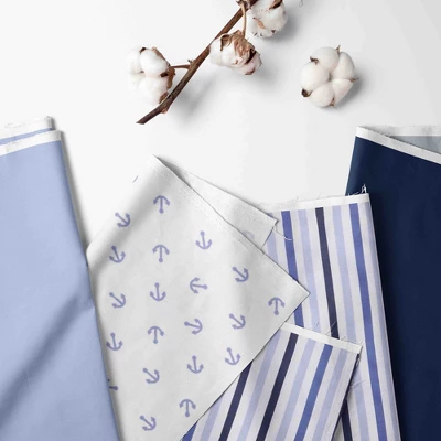 Bacati - Little Sailor Blue Navy 3 Pc Toddler Sheet Set 3 Bacati - Little Sailor Blue Navy 3 Pc Toddler Sheet Set