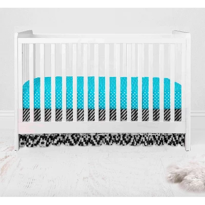 Bacati - Love Black Turquoise 4 Pc Crib Bedding Set With Diaper Caddy 7 Bacati - Love Black Turquoise 4 Pc Crib Bedding Set With Diaper Caddy - Image 5