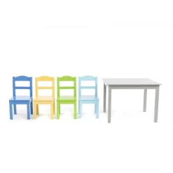 5pc Kids' Wood Table And Chair Set Green/Blue/Gray - Humble Crew -Baby Products GUEST 8fb0d411 5d44 44c2 81f7 622b7f3770c7