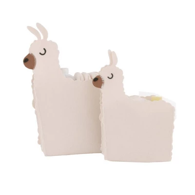 Little Love By NoJo White Llama Felt Storage Caddy - 2pc 3 Little Love By NoJo White Llama Felt Storage Caddy - 2pc