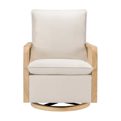 Babyletto Sumba Swivel Glider With Cane - Performance Cream Eco-Weave/Light Wood Base 4 Babyletto Sumba Swivel Glider With Cane - Performance Cream Eco-Weave/Light Wood Base - Image 2