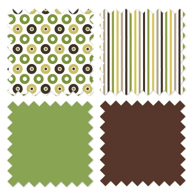 Bacati - Mod Dots Stripes Green Yellow Beige Brown 10 Pc Crib Bedding Set With 2 Crib Fitted Sheets 10 Bacati - Mod Dots Stripes Green Yellow Beige Brown 10 Pc Crib Bedding Set With 2 Crib Fitted Sheets - Image 8
