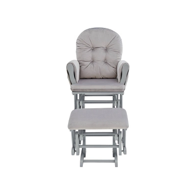Suite Bebe Mason Glider And Ottoman - Gray Wood And Light Gray Fabric 4 Suite Bebe Mason Glider And Ottoman - Gray Wood And Light Gray Fabric - Image 2