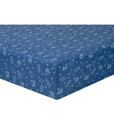 Sammy & Lou Airplanes Microfiber Crib Sheet - 2pk 5 Sammy & Lou Airplanes Microfiber Crib Sheet - 2pk - Image 3