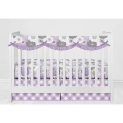 Bacati - Watercolor Floral Purple Gray 6 Pc Crib Bedding Set With Long Rail Guard Cover 19 Bacati - Watercolor Floral Purple Gray 6 Pc Crib Bedding Set With Long Rail Guard Cover -Baby Products GUEST 9d34ecfc 6fae 4dd6 b59a 496545059ae9