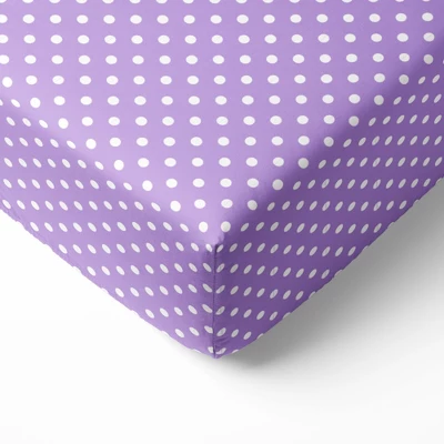 Bacati - Lilac Pin Dots 3 Pc Toddler Bed Sheet Set 4 Bacati - Lilac Pin Dots 3 Pc Toddler Bed Sheet Set - Image 2