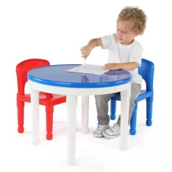 3pc Round Plastic Construction Table With 2 Chairs And Cover Blue/Red/White - Humble Crew 12 3pc Round Plastic Construction Table With 2 Chairs And Cover Blue/Red/White - Humble Crew -Baby Products GUEST 9fd77dfd ec10 4b24 9ce1 1d7f287c2d13