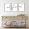 Americanflat 16" X 20" Lightwood Nursery Shark Illustration By Jetty Home - 3 Piece Gallery Framed Print Art Set