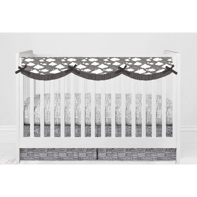 Bacati - Clouds In The City White/Gray 6 Pc Crib Bedding Set With Long Rail Guard Cover 8 Bacati - Clouds In The City White/Gray 6 Pc Crib Bedding Set With Long Rail Guard Cover - Image 6