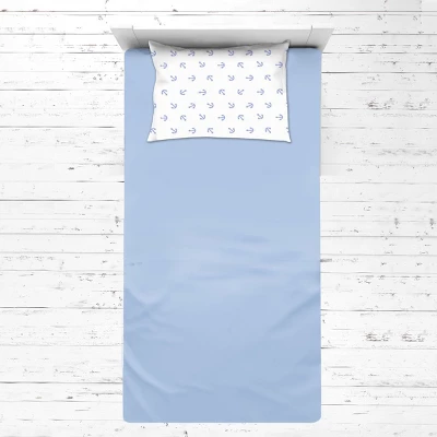 Bacati - Little Sailor Blue Navy 3 Pc Toddler Sheet Set 4 Bacati - Little Sailor Blue Navy 3 Pc Toddler Sheet Set - Image 2