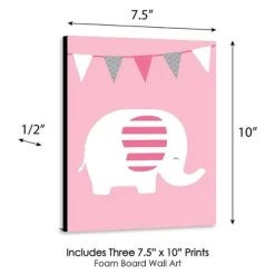 Big Dot Of Happiness Pink Elephant - Baby Girl Nursery Wall Art And Kids Room Decorations - Gift Ideas - 7.5 X 10 Inches - Set Of 3 Prints -Baby Products GUEST a96b1510 ee21 4da0 a1c9 124282cbd545