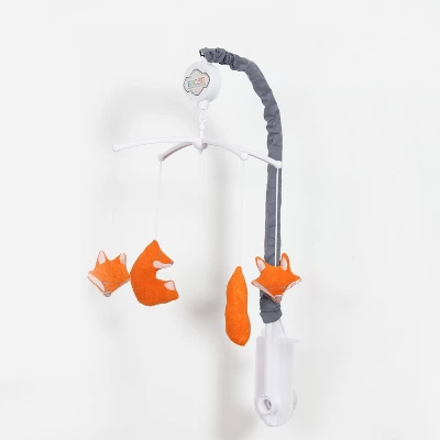 Bacati - Playful Fox Orange Gray 10 Pc Crib Bedding Set With Long Rail Guard Cover 4 Bacati - Playful Fox Orange Gray 10 Pc Crib Bedding Set With Long Rail Guard Cover - Image 2