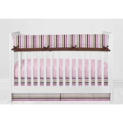 Bacati - Mod Dots Stripes Pink Fuschia Beige Chocolate 6 Pc Crib Bedding Set With Long Rail Guard Cover 15 Bacati - Mod Dots Stripes Pink Fuschia Beige Chocolate 6 Pc Crib Bedding Set With Long Rail Guard Cover -Baby Products GUEST b0200db6 0c3a 4ab2 8bed e156462d7b4f