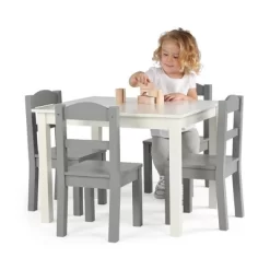 5pc Kids' Wood Table And Chair Set White/Gray - Humble Crew -Baby Products GUEST b250b1e5 b6d0 4843 bd95 97df8b0d8c7e