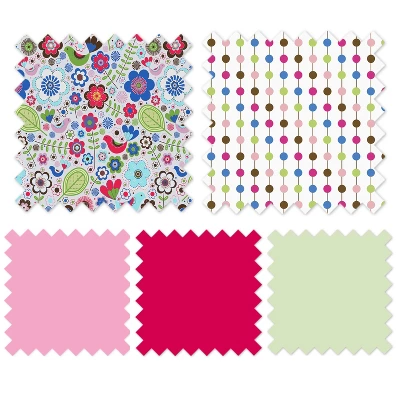 Bacati - Botanical Floral Birds Pink Multicolor 6 Pc Crib Bedding Set With Long Rail Guard Cover 12 Bacati - Botanical Floral Birds Pink Multicolor 6 Pc Crib Bedding Set With Long Rail Guard Cover - Image 10