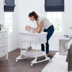 Delta Children SleepCool Rocking Bassinet With Airflow Mesh