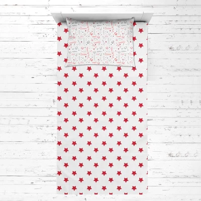 Bacati - Baseball Sports Red Gray Muslin 3 Pc Toddler Bed Sheet Set 4 Bacati - Baseball Sports Red Gray Muslin 3 Pc Toddler Bed Sheet Set - Image 2