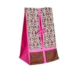 Bacati - Damask Pink Fuschia Chocolate 4 Pc Crib Bedding Set With Diaper Caddy -Baby Products GUEST bfb5b560 0718 4359 b1b7 591da622a01c