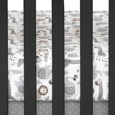 Lambs & Ivy Urban Jungle 4-Piece Crib Bedding Set - Gray, Brown, White, Jungle 5 Lambs & Ivy Urban Jungle 4-Piece Crib Bedding Set - Gray, Brown, White, Jungle - Image 3