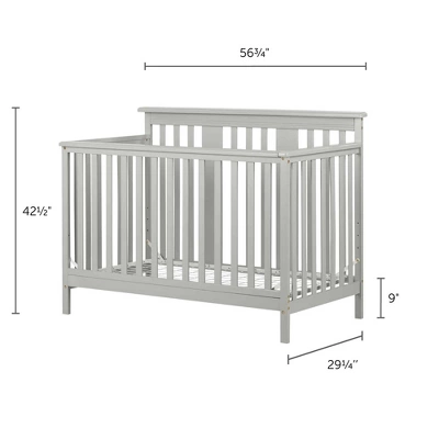 Cotton Candy Baby Crib 4 Heights With Toddler Rail - Soft Gray - South Shore 10 Cotton Candy Baby Crib 4 Heights With Toddler Rail - Soft Gray - South Shore - Image 8