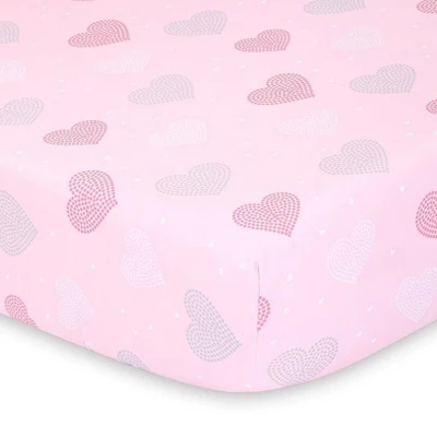 The Peanutshell Fitted Crib Sheets - Elephant And Pink Hearts - 2pk 4 The Peanutshell Fitted Crib Sheets - Elephant And Pink Hearts - 2pk - Image 2