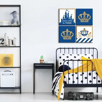 Big Dot Of Happiness Royal Prince Charming - Kids Room, Nursery Decor & Home Decor - 11 X 11 Inches Nursery Wall Art - Set Of 4 Prints For Baby's Room 4 Big Dot Of Happiness Royal Prince Charming - Kids Room, Nursery Decor & Home Decor - 11 X 11 Inches Nursery Wall Art - Set Of 4 Prints For Baby's Room - Image 2