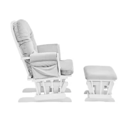 Suite Bebe Mason Glider And Ottoman - White Wood And Gray Fabric -Baby Products GUEST cef71344 11f5 4715 9a3a a1ed1a539c58