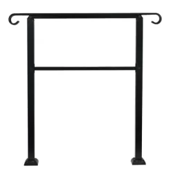 JOMEED UP040 1, 2, Or 3 Step Wrought Iron Transitional Entrance Handrail With Hardware For Outdoor Spaces, Walkways, Patios, And More, Black -Baby Products GUEST d0c06c29 da15 4279 a002 f554da2b17c5