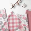 Bacati - Watercolor Floral Coral Gray Chocolate 3 Pc Crib Bedding Set