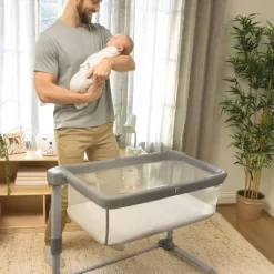 SwaddleMe Beginnings Bassinet Select - Compact Fold Multi-Position Baby Bassinet With Air Flow Mattress - Gray Tweed -Baby Products GUEST d16dddc1 289c 47f4 ab97 1236f84ebaf0